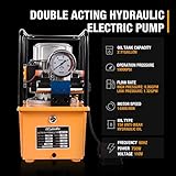 LCyindu Hydraulic Electric Pump 8.4Quart 2.1Gallon Double Acting Solenoid Valve 8L Hydraulic Power Pack Cylinder Electric Portable Pump, DB075-D2