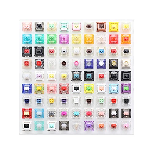 KPREPUBLIC New 81 Switch switches Tester with Acrylic Base Blank keycaps for Mechanical Keyboard Cherry kailh Box Candy gateron jwick lect (New 9x9 Switch Tester)