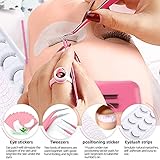 Lash Extension Kit Professional Eyelash Extensions Supplies Training for Beginners Mannequin Head Grafting Lash USB Fan Lash Shampoo Brush Spraye 0.07D Curl Mix 8-15mm Practice Eyelash Strips