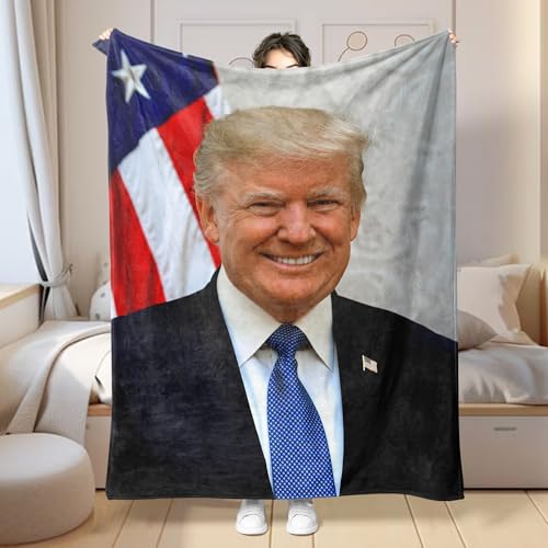 Lightweight Fuzzy Cozy Fleece Flannel Blanket, Soft Warm Trump Throw Blanket, Good Gifts for Kids, Lovers, Friends and Family (50" x 60" Inch)