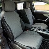 Leader Accessories 2cps Linen Car Seat Cover for Cars - Soft & Breathable Front Premium Covers with Non-Slip Back Universal Fits Most Automotive, Vans, SUVs, Trucks Grey