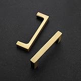 Ravinte 20 Pack Solid 3 Inch Kitchen Square Cabinet Handles Brushed Brass Cabinet Pulls Drawer Pulls Kitchen Cabinet Hardware Kitchen Handles