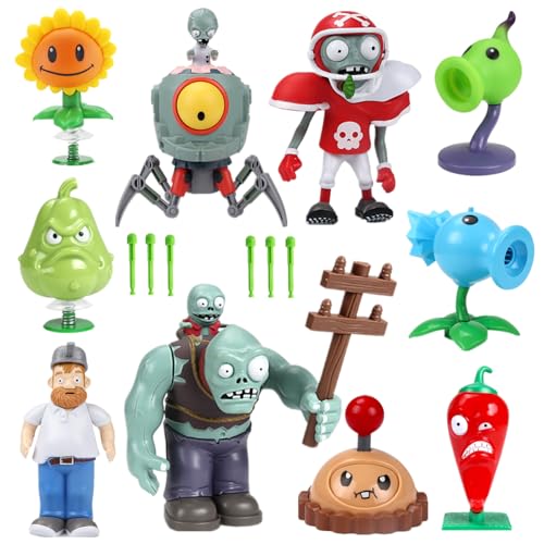 JHESAO 10 PCS Plants and Zombies Toys Action Figures Zombies PVZ Toys 1 2 Series Great Gifts for Kids and Fans, Birthday and Christmas Party New