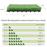 PrimeZone 54 Packs Interlocking Artificial Grass Tiles - 12"x12" Turf Outdoor Indoor Fake Grass Deck Flooring Set for Patio, Balcony, Backyard