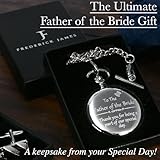 FJ FREDERICK JAMES Father of The Bride Gifts - Engraved 'Father of The Bride' Pocket Watch - Dad of The Bride Gifts for Wedding