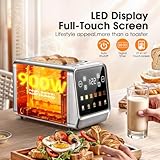 PSIIDAN Touch Screen Toaster 2 Slice, Stainless Steel Smart Digital Toasters with Single Slot Toasting, Memory Function, 5 Bread Types & 6 Shade Settings, 1.5" Toasters 2 Slice Wide Slot, 900W