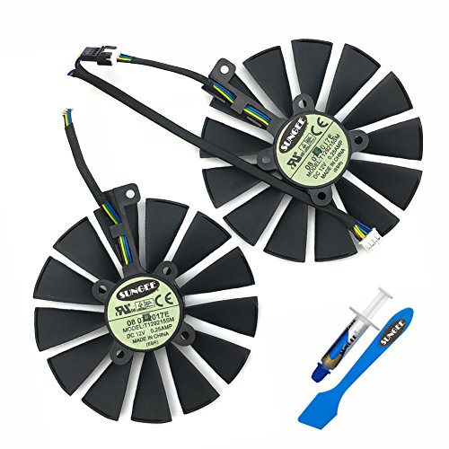 Z.N.Z T129215SM 95mm 12V 0.25AMP Graphics Card Cooling Fan for ASUS ROG Strix GTX 1050 1050Ti RX470 RX570 RX580 Poseidon GTX 1080Ti P11G Gaming Cerberus-GTX 1070Ti Video Card Fans, with Thermal Paste