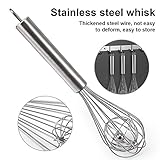 Amytalk 3 Pack 9, 10, 12 inch Balloon Whisk Double Balloon Wire Whisk Blending Whisking Beating Stirring Egg Beater Stainless Steel(with inside Ball)