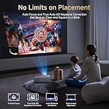 [Auto Focus/Full-Angle Auto Keystone]Smart Projector with WiFi 6 and Bluetooth,4K Support 850ANSI Kogata Outdoor Movie Proyector for Home Theater UP to 300"& 50% Zoom,1080P Native Ceiling Projector