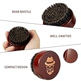 Beard Brush, Pure Boar Bristle Black Walnut Wood Beard Comb Brush for Men To Tame and Soften Your Facial Hair