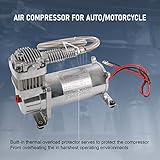 DICMIC 12V 444C 200 PSI Chrome Air Compressor for Auto/Motorcycle