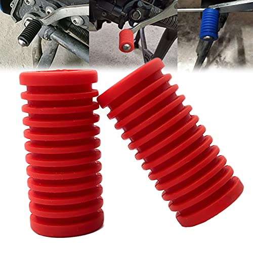 2PCS Motorcycle Gear Shift Lever Cover Universal Non Slip Rubber Shifter Lever Pedal for Yamaha Suzuki Kawasaki (Red)