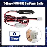 T-Shape Car Mobile Radio DC Power Cable CB Radio Power T Shape Adapter Mobile Transceiver Power Connector for YAESU FT-7800R FT-7900R FT-8900R Kenwood TM-741 TM-G707 TM271 GMRS Mobile Radio 5.6ft Long