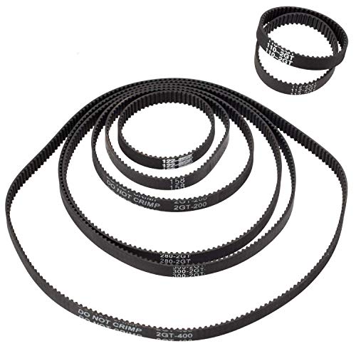 PAGOW 8pcs 3D Printer Timing Belt 2GT-6 Closed Loop Rubber Belt 110mm 112mm 122mm 158mm 200mm 280mm 300mm 400mm Width 6mm