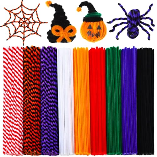 Yunsailing 1800 Pcs Halloween Pipe Cleaners 6 mm x 12 Inch Chenille Stems Pipe Cleaners Craft Supplies Art Supplies for Kids Adults DIY Creative Decorations Creative DIY Projects Decorations