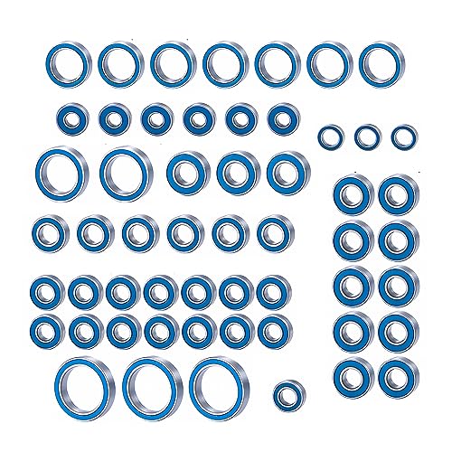 55Pcs TRX6 Metal Ball Bearings Kit, Rubber Sealed Wheel Bearings Set for 1/10 RC Crawler G63 6x6 Truck Upgrades