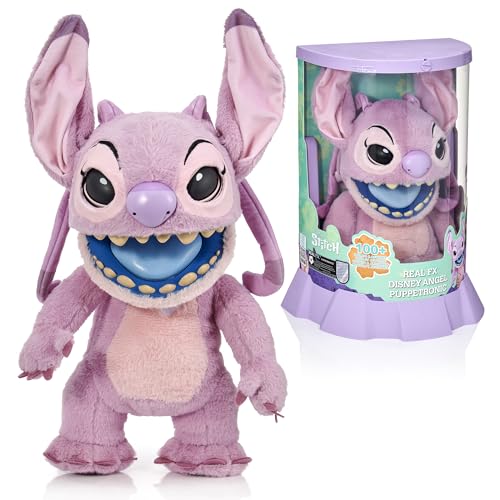 WOW! STUFF: RealFX Disney Lilo & Stitch Angel Puppetronic - 18" Animatronic Plush, 100+ Action & Sound Combinations, Looks-Feels-Sounds Realistic! Ages 6+