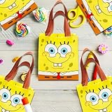 Spongebob Squarepants Party Favor Bags Set – 24 Pack 8" Spongebob Party Goodie Bags for Kids Bulk Reusable Totes | Spongebob Birthday Party Supplies