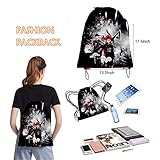 SMMUSEN Gift Sets for Fans,Including Anime Haikyuu Drawstring Backpack, 1Pcs Bracelets, 1Pcs Lanyard, 2Pcs Keychains, 4Pcs Button Pins, 30Pcs Lomo Cards, 50Pcs Haikyuu Stickers