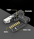 Zorwlodc Desert Eagle Simulated Shooting Toy with Bullets, Shootable Desert Eagle Building Block, 700 PCS, MOC Building Block Model Compatible with Lego