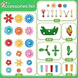 YEEBAY Flower Garden Building Toys for Girls Age 3, 4, 5, 6, 7 Year Old - STEM Gardening Toys for Kids - Stacking Game for Toddlers Play Set - Educational Activity for Preschool (148 PCS)