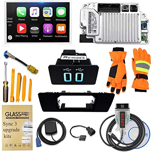 BestRefitCar 2021 SYNC 3 Upgrade Kit, Fits for 2013 Ford Edge, SYNC 2 to SYNC3.4 MyFord Touch (MFT) Support Carplay,Including 8 Inch Screen, APIM Module, na3.4119, For Ford