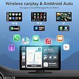 BOXGVO Wireless Carplay Screen for Car with 4K Dash Cam, 9" Portable Carplay & Android Auto, Car Stereo Touchscreen with 1080p Backup Camera, GPS Navigation/Voice Control/Mirror Link/Bluetooth