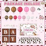 Little Cowgirl Baby Shower Decorations - Pink Western Girl Baby Shower Decorations with Cowgirl Balloons Arch, A Little Cowgirl is on The Way Backdrop & Tablecloth, BABY Boxes and CowGirl Cake Toppers