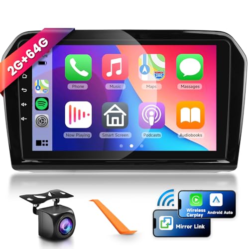 2G+64G Car Radio Stereo with HiFi Audio for Volkswagen Jetta 2013 2014 2015 2016 2017, Wireless CarPlay/Android Auto 9 Inch HD Touch Screen Android 13 GPS WiFi Bluetooth FM/RDS EQ HD Camera