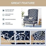 Eco-Ancheng Wingback Chair Slipcover 2 Piece Wingback Chair Cover Spandex Wing Chair Slipcovers Wingback Armchair Covers with Elastic Bottom for Living Room Wingback Chair