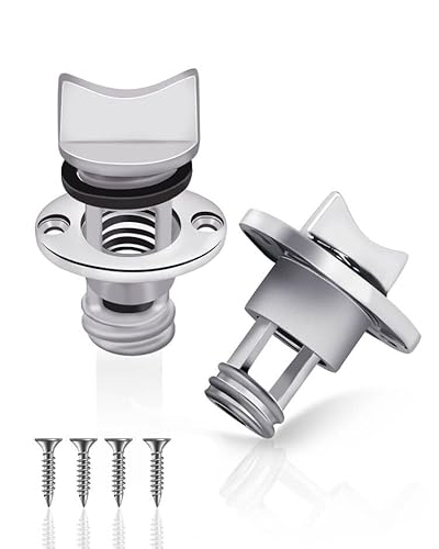 Nerites 2 Pcs Oval Garboard Boat Kayak Drain Plugs, Marine 316 Stainless Steel Drain Plug Kit, Fits 1'' Hole - Thread for 3/4'' with Screws & Rubber Seal O-Rings for Dinghy Boats, Canoes and Yachts