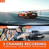 Vantrue N4 3 Channel Dash Cam, 4K+1080P Front and Rear, 1440P+1440P Front and Inside, 1440P+1440P+1080P Three Way Triple Car Camera, IR Night Vision, 24 Hours Parking Mode, Support 256GB Max