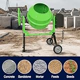 Cimcame Electric Concrete Mixer 5.7 Cu Ft Portable Wheelbarrow Cement Mixing Machine for Stucco Mortar Seeds