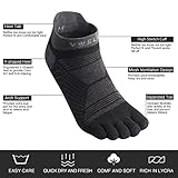 VWELL Toe Socks for Men/Women, COOLMAX Five Finger Socks, High Performance Athletic Toe Socks No Show (3Pairs)