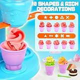 SANCO Playdough - 45Pcs Ice Cream Dough Maker Set with 12 Colors Clay Dough, Kitchen Creations Toy Food Playdough Sets for Kids 3-8 , Birthday for Boys & Girls