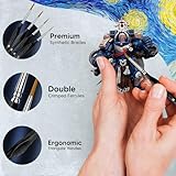 KIASON 10PC Miniature Paint Brush for Fine Detailing, Mini Small Painting Brushes Set for Art, Crafts, Acrylic, Watercolor, Oil, Model, Face, Warhammer 40k & Paint by Number, Citadel, Figurine (Black)