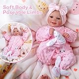 BABESIDE Reborn Baby Dolls Sunny - 17Inch Cute Soft Vinyl Realistic Baby Doll Poseable Smiling Real Life Baby Dolls with Complete Accessories for 3+ Years Old Gifts