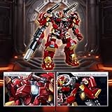 DAHONPA Red Warrior Transforming Mech Building Blocks Set, Assembly Mecha Robot Model Kit (588+ pcs) City MechWarrior Toy Christmas Birthday Gifts for Adults and Kids