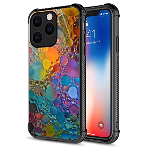 CARLOCA Compatible with iPhone 14 Case,Colorful Drops Marble Identity Graphic Design Shockproof Anti-Scratch Hard Acrylic Case for iPhone 14