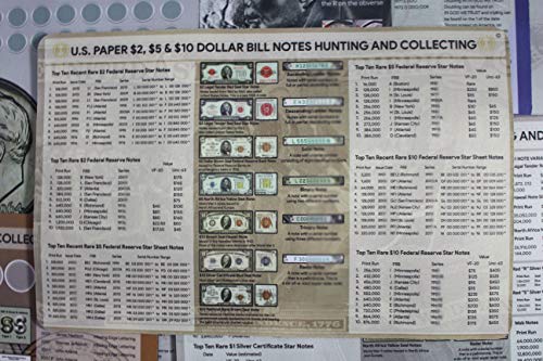 U.S. $2, $5, $10 Paper Dollar Hunting and Note Collecting 11" x 17" Rubber and Cloth Coin Roll Mat