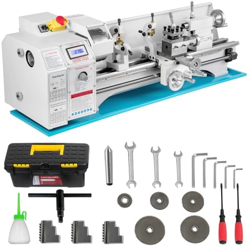Mini Lathe Machine, 8.7"x 29.5" Mini Metal Lathe with 1100W Brushless Motor, 0-3000 RPM Variable Speed Benchtop Lathe, Mini Torno Para Metal with LED Screen, 3-Jaw Chuck