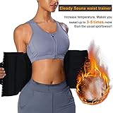 Eleady Wowen Sauna Waist Trainer Trimmer Belt for Weight Loss Corset Slimming Body Shaper Cincher Workout Sweat Sport Girdles (Black, Small)