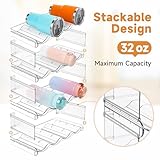 spospo Stackable Water Bottle Organizer, Large Compartment Water Bottle Holder, 4 Tier Clear Water Bottle Organizer for Cabinet, Bottle Rack for Kitchen Organization and Storage - Hold 16 Bottles