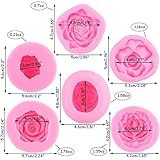 Mujiang 3D Bloom Rose Flower Fondant Silicone Molds For Candle Soap Making Cake Decorating Candy Chocolate Gum Paste Polymer Clay Set