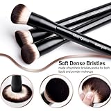 Daily Queen 25 pcs Makeup Brush Set Holder Black Professional Kabuki Powder Concealers Eye shadows Blush Eyeliner Eyebrow Contour Eye blending Brushes