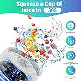 Portable Blender, 360 Watt Personal Blender for Shakes and Smoothies, 6000mAh USB Rechargeable, BPA Free 24 Oz Juicer Cup with 6 Blades and Lid, Self Cleaning Portable Juicer for Kitchen/Travel, White