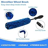 12Pcs Wheel Brush Kit for Cleaning Wheel and Tire, Wheel and Rim Brush, Car Detailing Brushes, Tire Brush, Bendable & Durable Car Wheel Rim Cleaner Brush Set,Car Detailing Cleaning Brush Supplies Kit