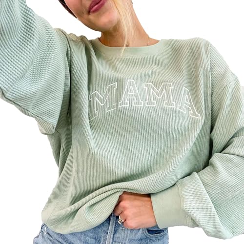 Giftifymama Maternity Nursing Top for Breastfeeding with Zipper Long Sleeve Mama Sweatshirt Pregnancy Clothes Green M