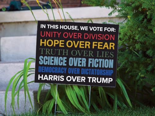 Generic In This House | Vote for Harris | Kamala Harris 2024 | Anti-Trump Sign | Vote Blue | 24""x 18"" Yard Sign