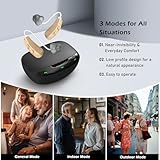 Rechargeable Hearing Aids for Seniors Adults (Not Amplifiers), Noise Cancelling, Behind-The-Ear BTE Ear Aid Nearly Invisible, Sound Aides Devices for Elderly with Severe Hearing Loss, Parents Gifts